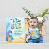 ザビッグワンサーフビーチファースト誕生日写真 招待状 (スタンド正面)