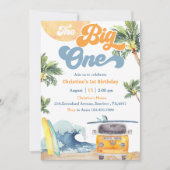 ザビッグワンサーフビーチ1st誕生日招待状 招待状 (正面)