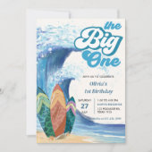 ザビッグワンサーフビーチ1st誕生日招待状 招待状 (正面)