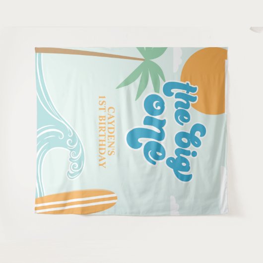 ザビッグワンサーフビーチ1st誕生日 タペストリー (正面(横))
