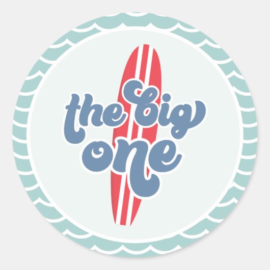 ザビッグワンサーフビーチ1st誕生日 ラウンドシール (正面)