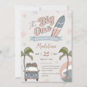 ザビッグワンサーフファースト誕生日招待状カード 招待状 (正面)