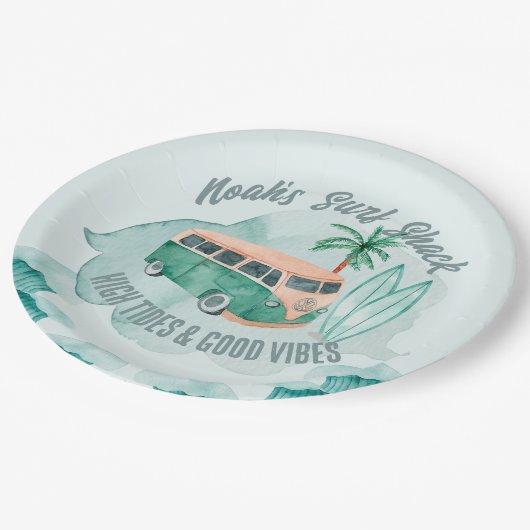 ザビッグワンサーフファースト誕生日紙プレート ペーパープレート (アングル)