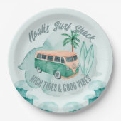 ザビッグワンサーフファースト誕生日紙プレート ペーパープレート (正面)