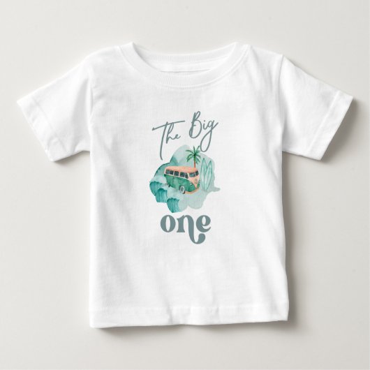 ザビッグワンサーフベビーと幼児用誕生日シャツ ベビーTシャツ (正面)
