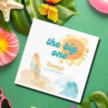 ザビッグワンサーフボード水彩第一誕生日