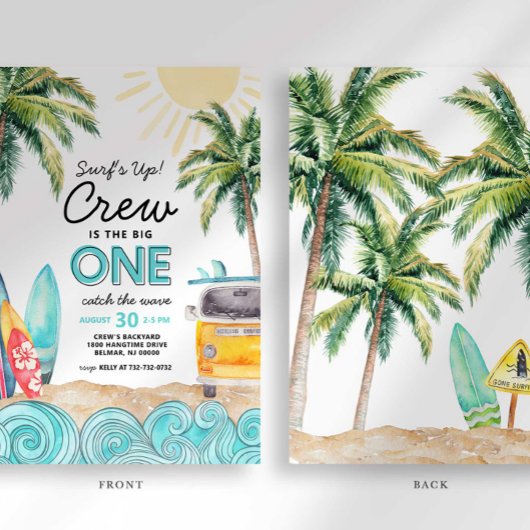 ザビッグワンサーフ誕生日招待状 招待状