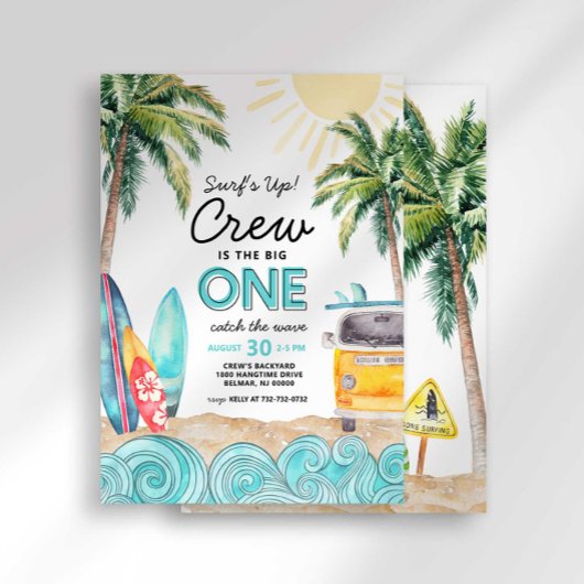 ザビッグワンサーフ誕生日招待状 招待状