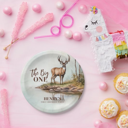 ザビッグワンディアファースト狩り1歳 ペーパープレート (パーティー)