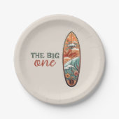 ザビッグワントロピカルハワイアンサーフ誕生日 ペーパープレート (正面)