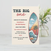 ザビッグワントロピカルハワイアンサーフ誕生日 招待状 (スタンド正面)