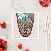 ザビッグワンハワイアンサーフファースト誕生日紙 スタンダードカクテルナプキン (インサイチュ)