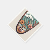 ザビッグワンハワイアンサーフファースト誕生日紙 スタンダードカクテルナプキン (角)