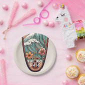 ザビッグワンハワイアンサーフファースト誕生日紙 ペーパープレート (パーティー)