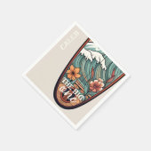 ザビッグワンハワイアンサーフファースト誕生日 スタンダードカクテルナプキン (角)