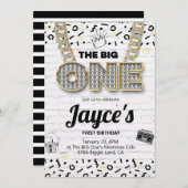 ザビッグワンヒップホップファースト誕生日招待状 招待状 (正面/裏面)