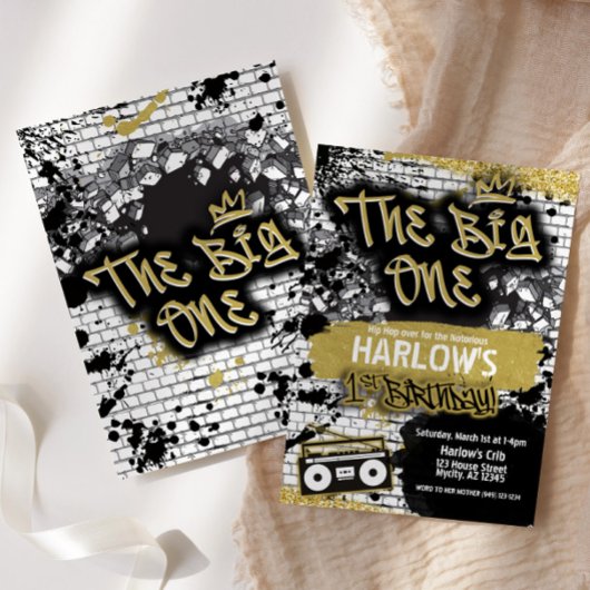 ザビッグワンヒップホップ1歳招待状 招待状