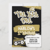 ザビッグワンヒップホップ1歳招待状 招待状 (正面)