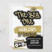 ザビッグワンヒップホップ1歳招待状 招待状 (正面)