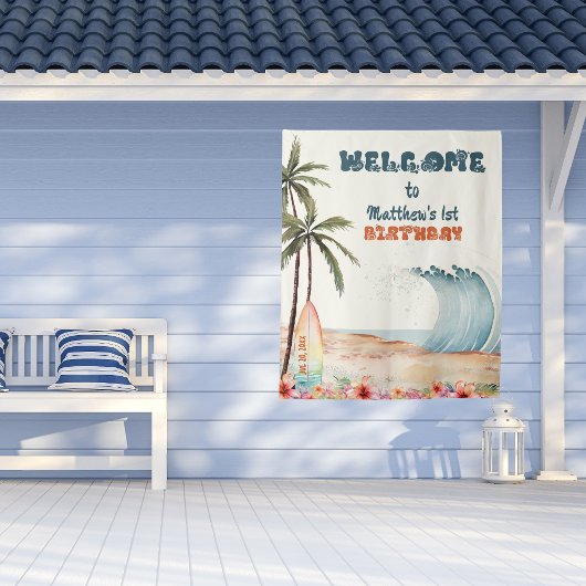 ザビッグワンビーチサーフバースデーパーティー タペストリー