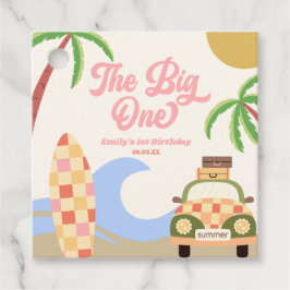 ザビッグワンビーチサーフピンク1st誕生日パーティー フェイバータグ