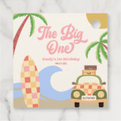 ザビッグワンビーチサーフピンク1st誕生日パーティー フェイバータグ (裏面)