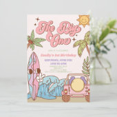 ザビッグワンビーチサーフレトロ1st誕生日パーティー 招待状 (スタンド正面)