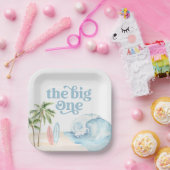 ザビッグワンビーチサーフ1st誕生日 ペーパープレート (パーティー)