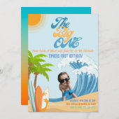 ザビッグワンフォト誕生日招待状 招待状 (正面/裏面)