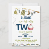 ザビッグワンリトルフィッシャーマン誕生日招待状 招待状 (正面)