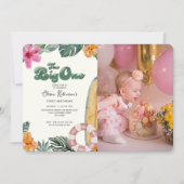 ザビッグワンルアウ(ハワイ式宴会)ビーチサーフ1stバースデーフォト 招待状 (正面)