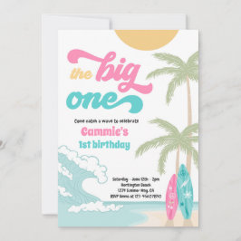 ザビッグワンレトロサーフ1st誕生日パーティー 招待状