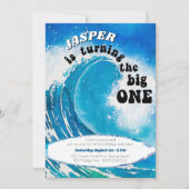 ザビッグワン海サーフィンウェーブ1st誕生日 招待状 (正面)
