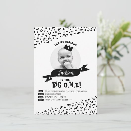 ザビッグワン誕生日90年代ヒップホップ悪名高いワン 招待状 (スタンド正面)