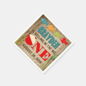 ザビッグワン魚釣りテーマボーイズファースト誕生日 スタンダードカクテルナプキン (角)