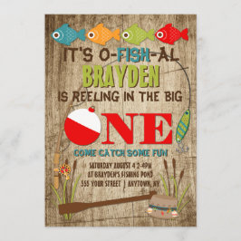 ザビッグワン魚釣りテーマボーイズファースト誕生日 招待状