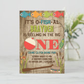 ザビッグワン魚釣りテーマボーイズファースト誕生日 招待状 (スタンド正面)