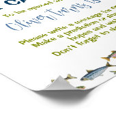 ザビッグワン魚釣り誕生日タイムカプセルサイン ポスター (角)