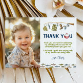 ザビッグワン魚釣り誕生日写真サンキューカード サンキューカード