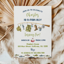 ザビッグワン魚釣り誕生日招待状