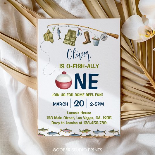 ザビッグワン魚釣り1歳招待状 招待状