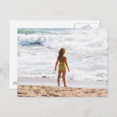 ザビッグワールド小さな女の子アットザビーチ ポストカード (正面/裏面)