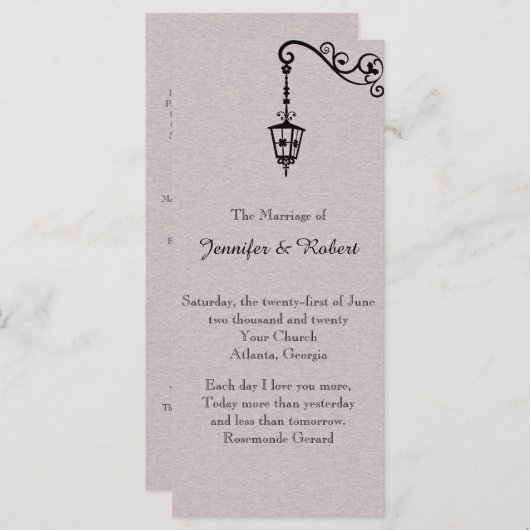 ザビッグ簡単結婚式 プログラム (正面/裏面)