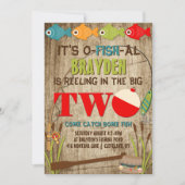 ザビッグ2魚釣りテーマボーイズファースト誕生日 招待状 (正面)