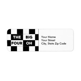 ザビッグ4 Oh白黒チェッカーボードラベル ラベル