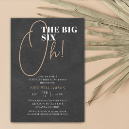 ザビッグ60thサプライズブラックレザー誕生日 招待状