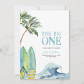 ザビッグ・ワンサーフィン1歳のパーティの招待状 招待状 (正面)