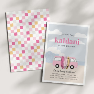 ザビッグ・ワン・ガールズ第1ビーチサーフ誕生日 招待状