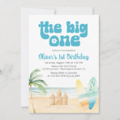 ザビッグ・ワン・ボーイの誕生日サーフボードビーチ 招待状 (正面)