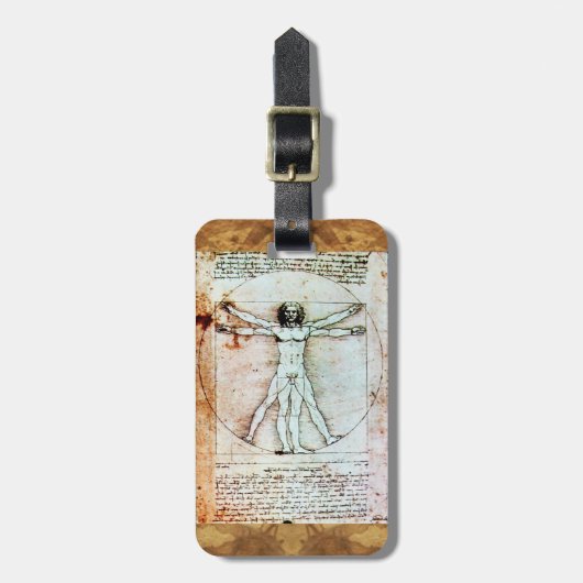 ザビトゥルーアン男性アンティーク羊皮紙 ラゲッジタグ (正面縦)